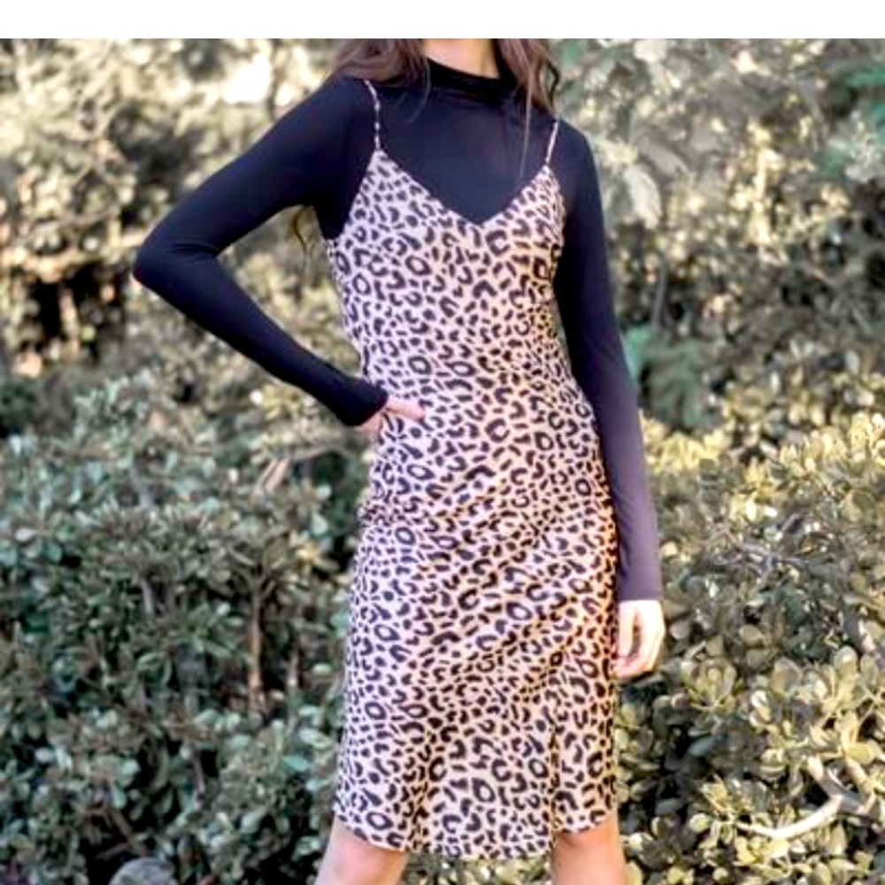 Lilyful Satin Animal Print Slip Dess